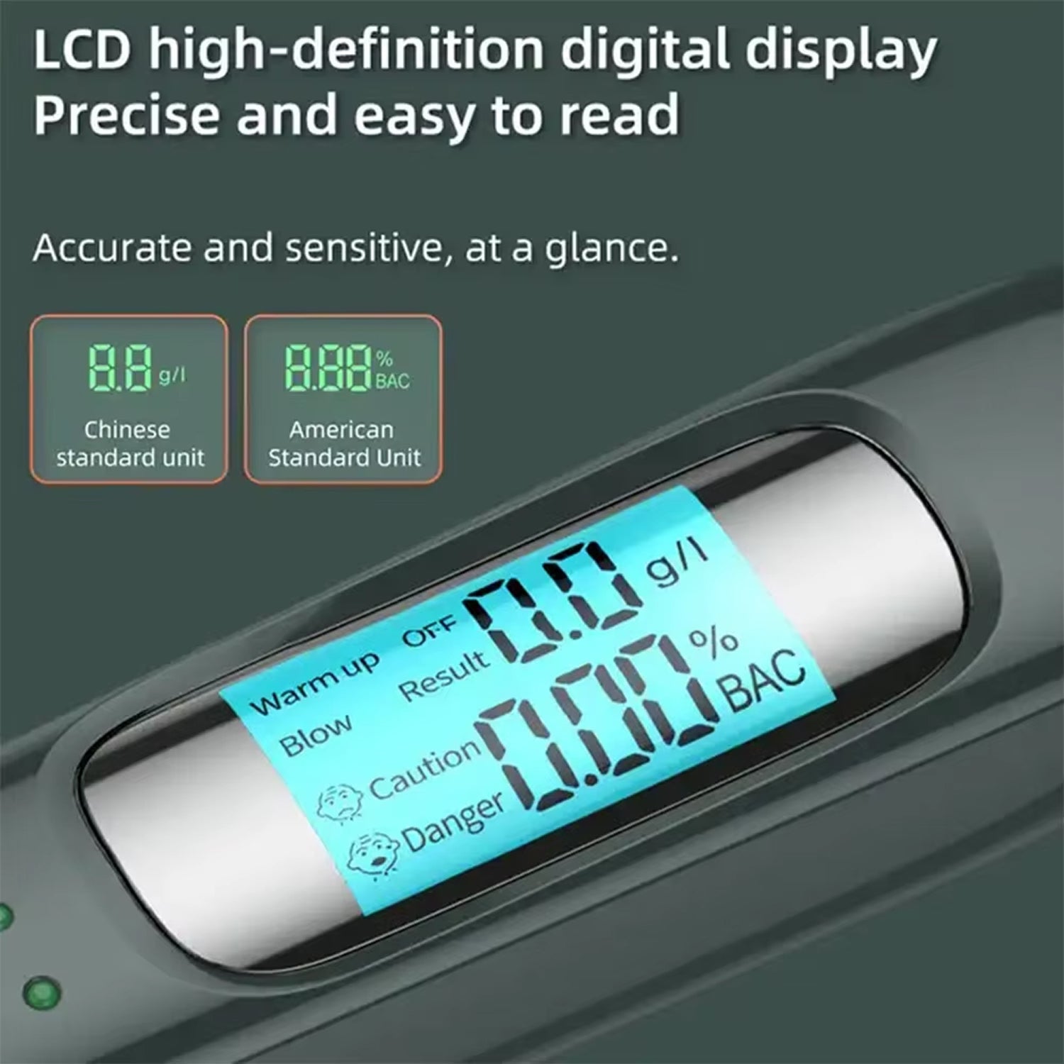 AlyBreath Digital Contactless Breathalyzer – High-Precision Portable BAC Tester with 2.7K Display