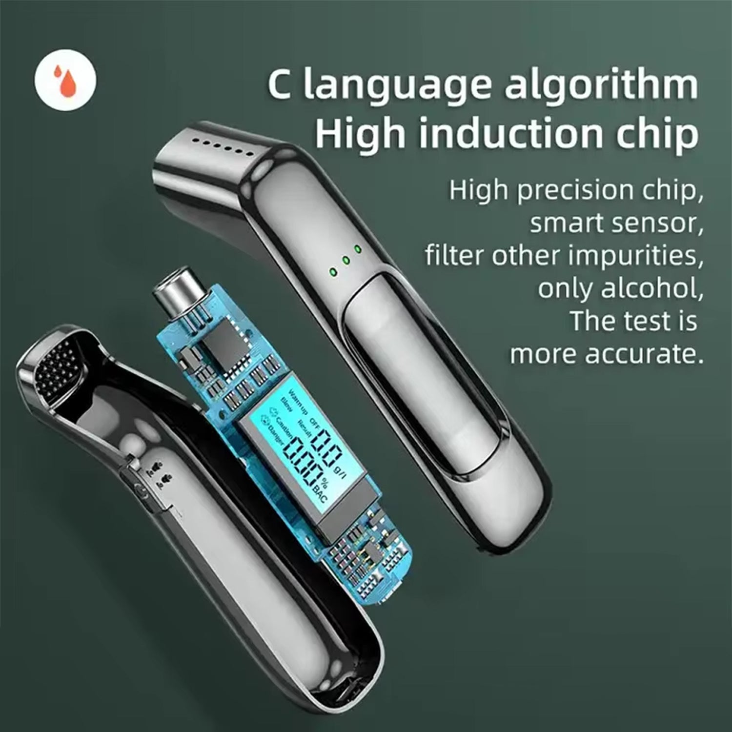 AlyBreath Digital Contactless Breathalyzer – High-Precision Portable BAC Tester with 2.7K Display