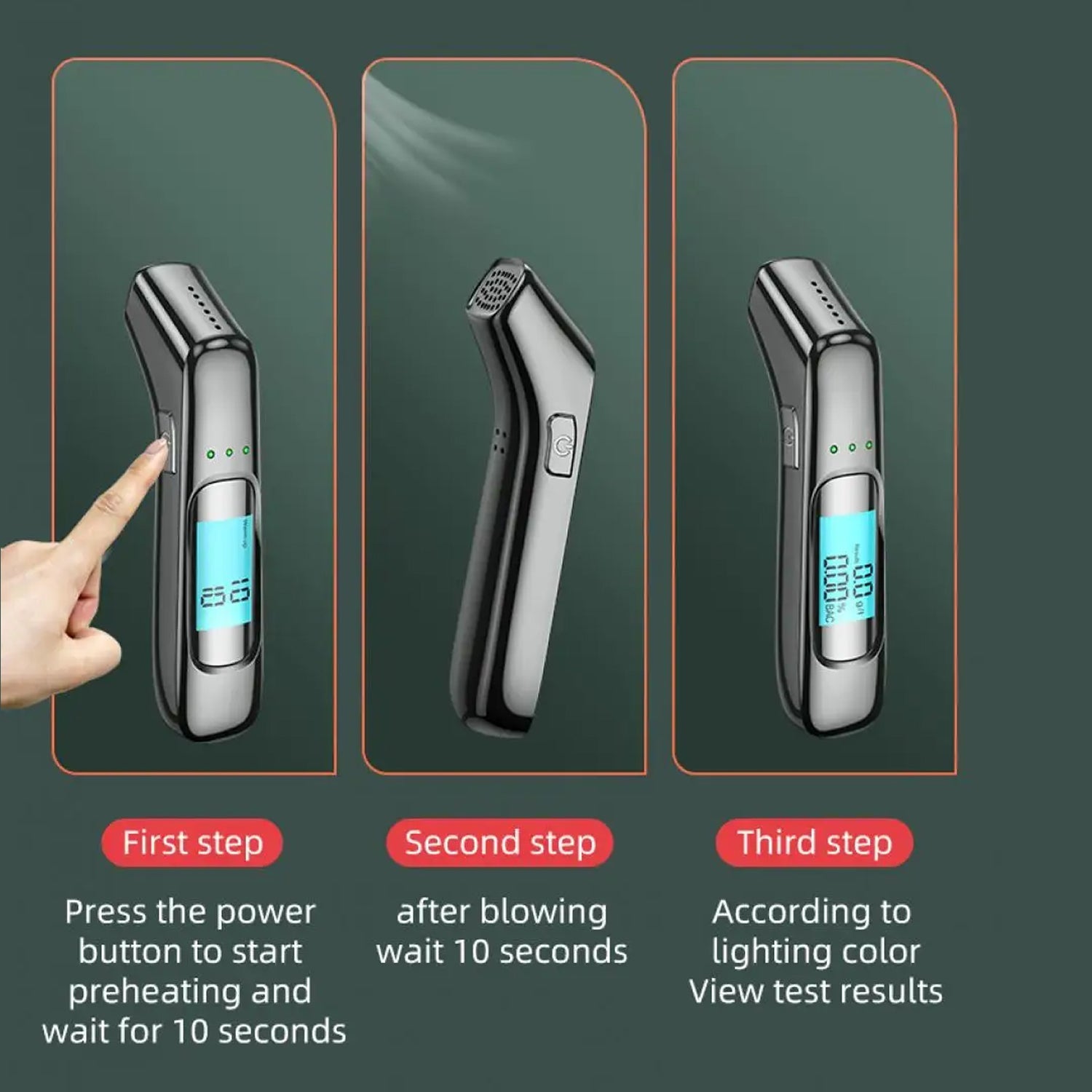 AlyBreath Digital Contactless Breathalyzer – High-Precision Portable BAC Tester with 2.7K Display