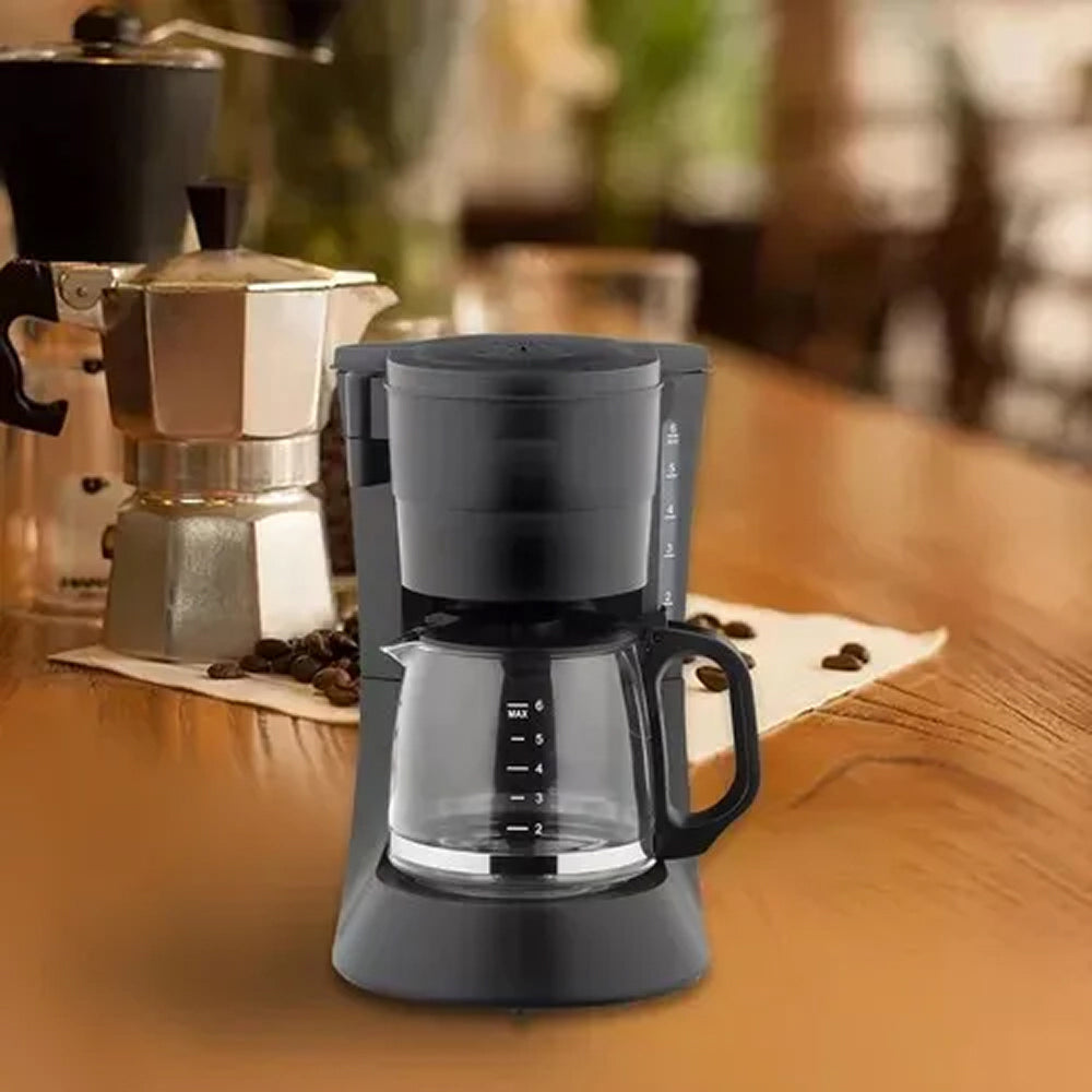 AronClix Drip Coffee Maker 600W Stainless Steel Compact with Reusable Filter & Hot Plate