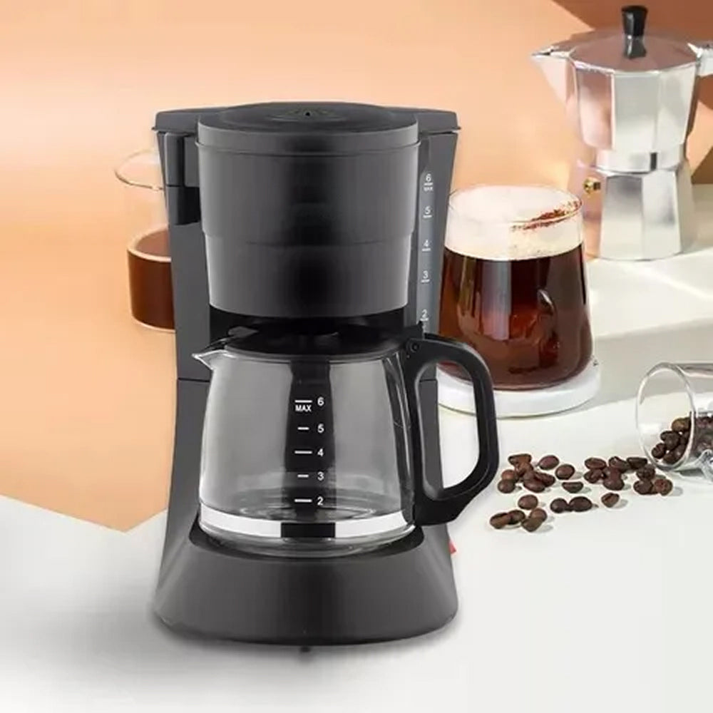 AronClix Drip Coffee Maker 600W Stainless Steel Compact with Reusable Filter & Hot Plate