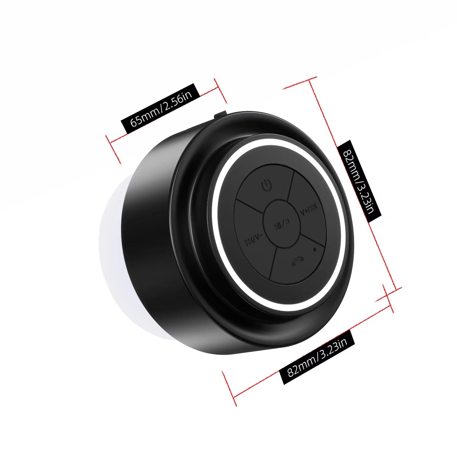 BathMuci IP67 Waterproof Shower Speaker - TWS Stereo Sound, Detachable Suction Cup, RGB LED Lights