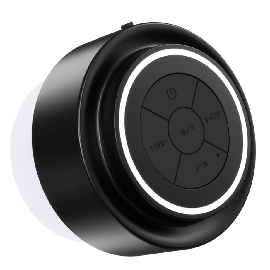 BathMuci IP67 Waterproof Shower Speaker - TWS Stereo Sound, Detachable Suction Cup, RGB LED Lights