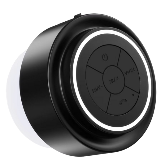 BathMuci IP67 Waterproof Shower Speaker - TWS Stereo Sound, Detachable Suction Cup, RGB LED Lights