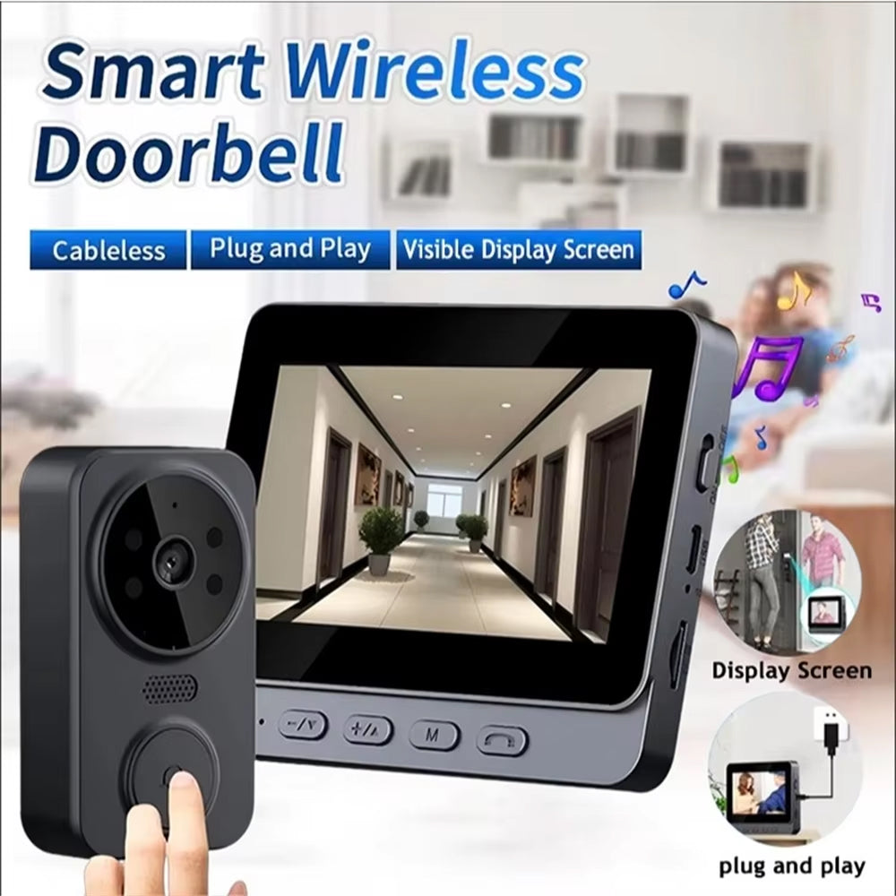 EntryCiz 2K Wireless Smart Doorbell – AI Human Detection, Night Vision & Two-Way Audio Communication