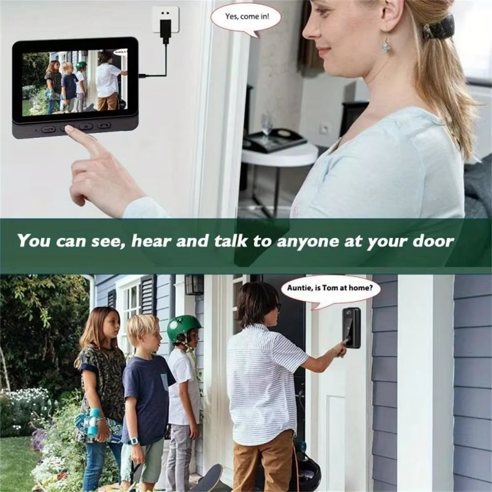 EntryCiz 2K Wireless Smart Doorbell – AI Human Detection, Night Vision & Two-Way Audio Communication