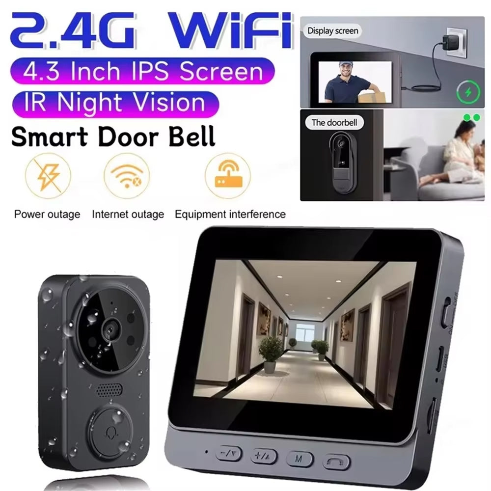 EntryCiz 2K Wireless Smart Doorbell – AI Human Detection, Night Vision & Two-Way Audio Communication