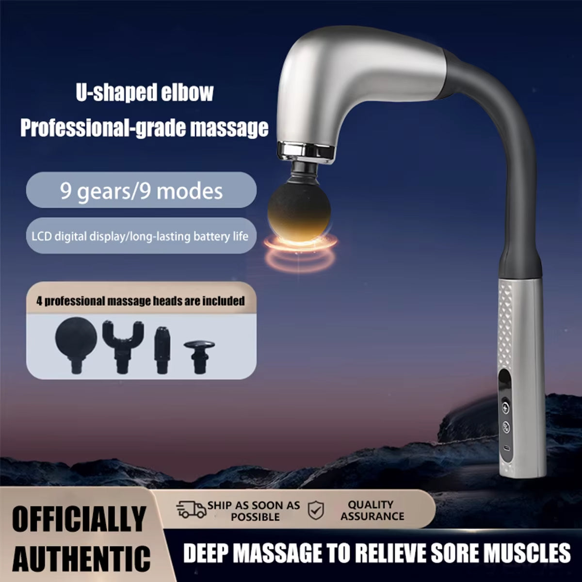 BixUnac Gun Massager - Ergonomic Deep Tissue Percussion Massager