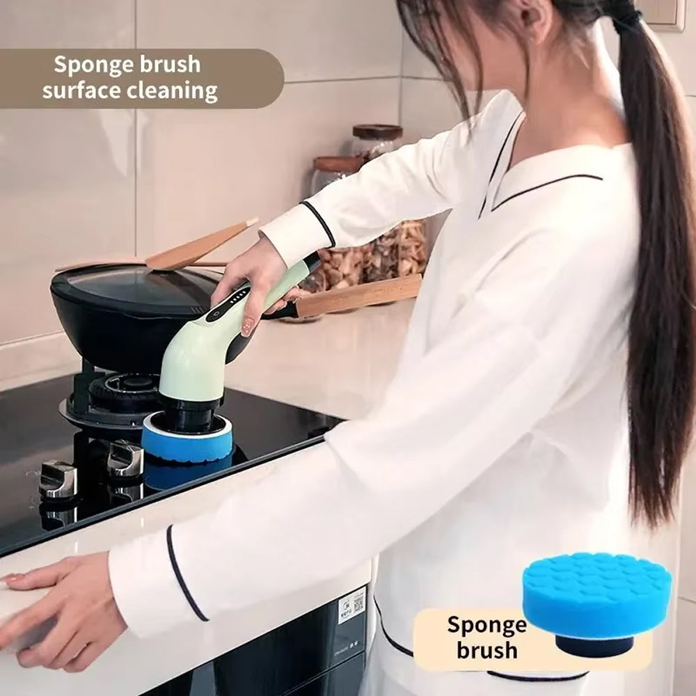 BlitoScrub Electric Spin Scrubber – High-Torque Cordless Motor, Interchangeable Heads & Extendable Handle