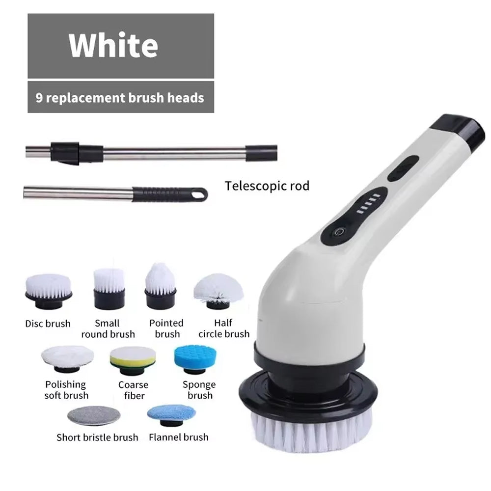BlitoScrub Electric Spin Scrubber – High-Torque Cordless Motor, Interchangeable Heads & Extendable Handle