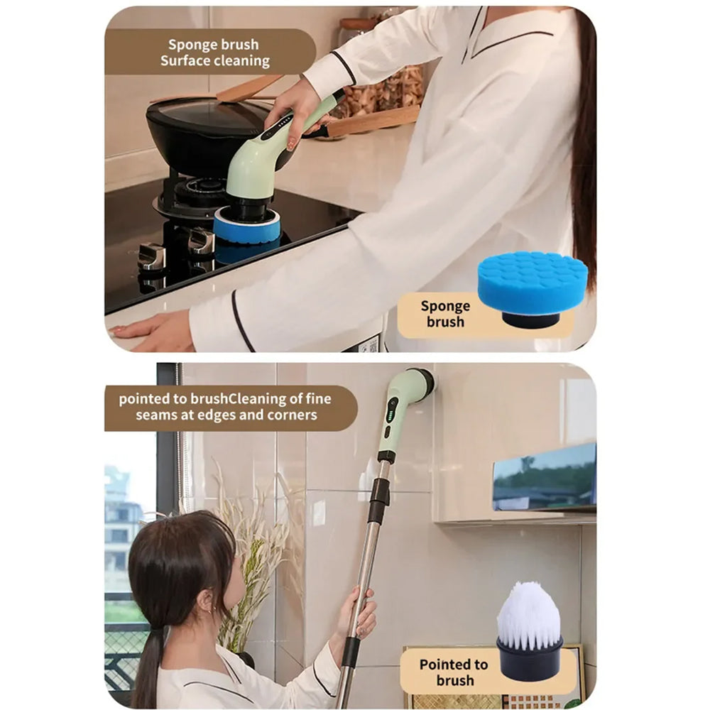 BlitoScrub Electric Spin Scrubber – High-Torque Cordless Motor, Interchangeable Heads & Extendable Handle