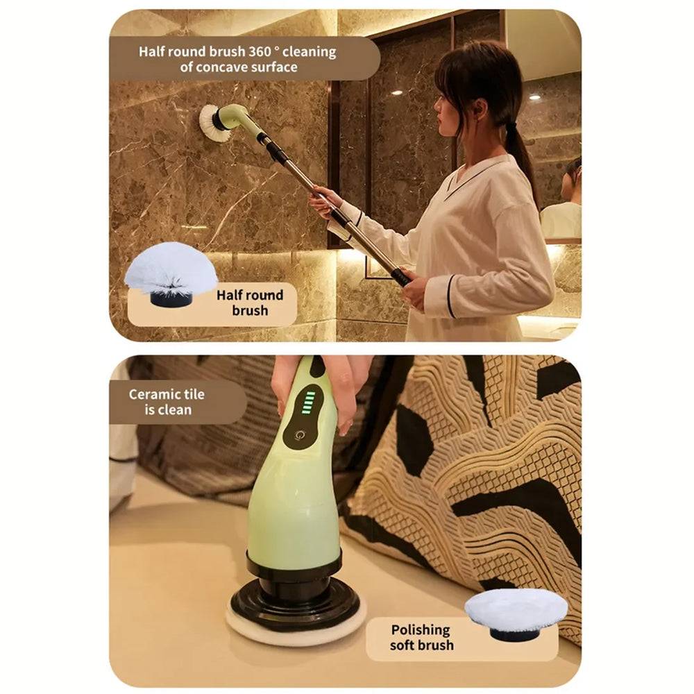 BlitoScrub Electric Spin Scrubber – High-Torque Cordless Motor, Interchangeable Heads & Extendable Handle