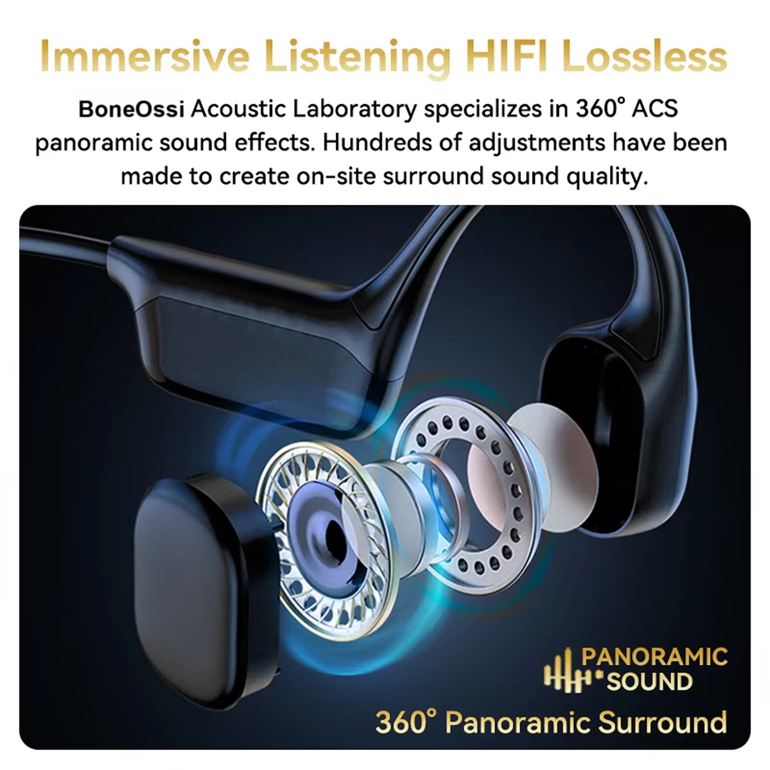BoneOssi IPX8 Waterproof Swimming Headphones – 32GB MP3 Mode & Bone Conduction Bluetooth 5.4