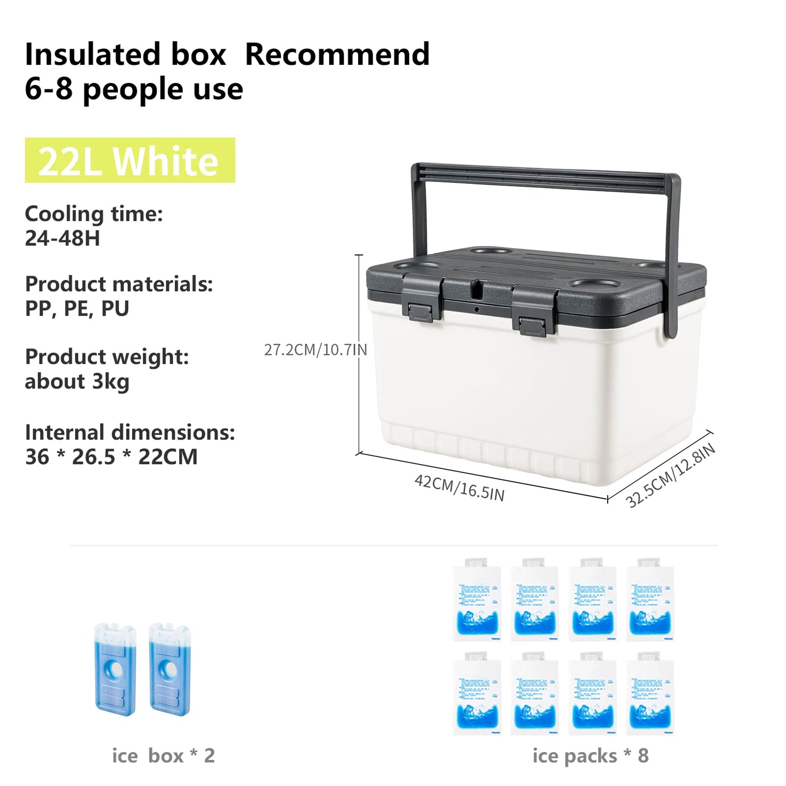 BoxenKovi High-Performance Cool Box – Extra-Thick Insulation Wall, 5-Day Ice Retention & Rugged Carrying Handle