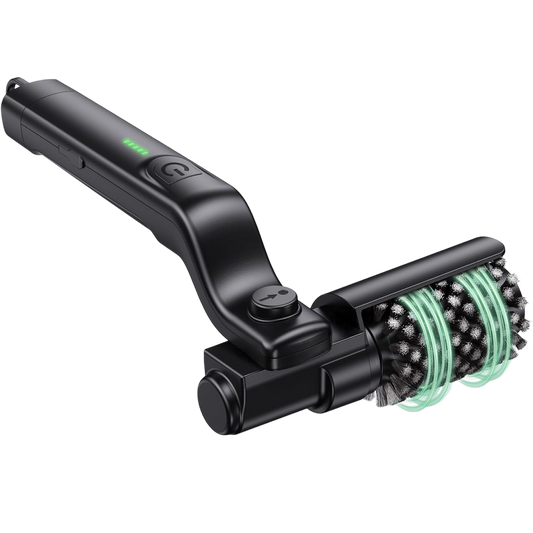 BruxMixi Electric Grill Brush 8-Angle Adjustable Head with 400 RPM 3-Speed Motor and IPX7 Waterproof Design