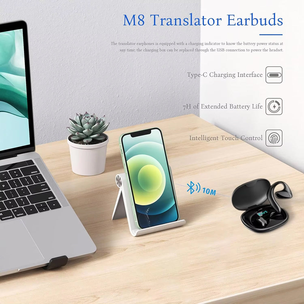 BudsPoly Smart Translation Earbuds – 144 Languages, 97% Accuracy & 0.4s Real-Time Response