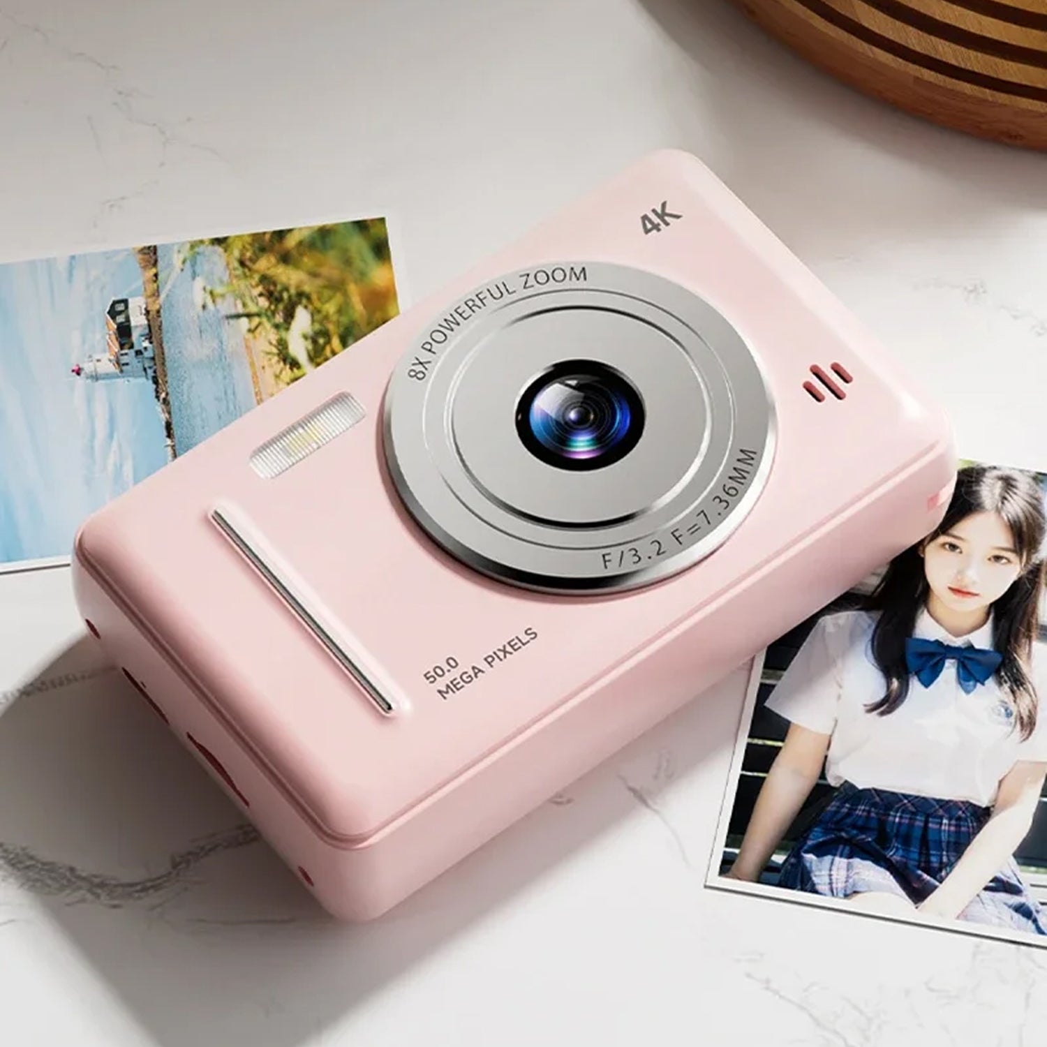 CamTipco 50MP 4K UHD Compact Camera – 8X Digital Zoom Vlogging Cam with Anti-Shake