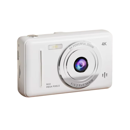 CamTipco 50MP 4K UHD Compact Camera – 8X Digital Zoom Vlogging Cam with Anti-Shake