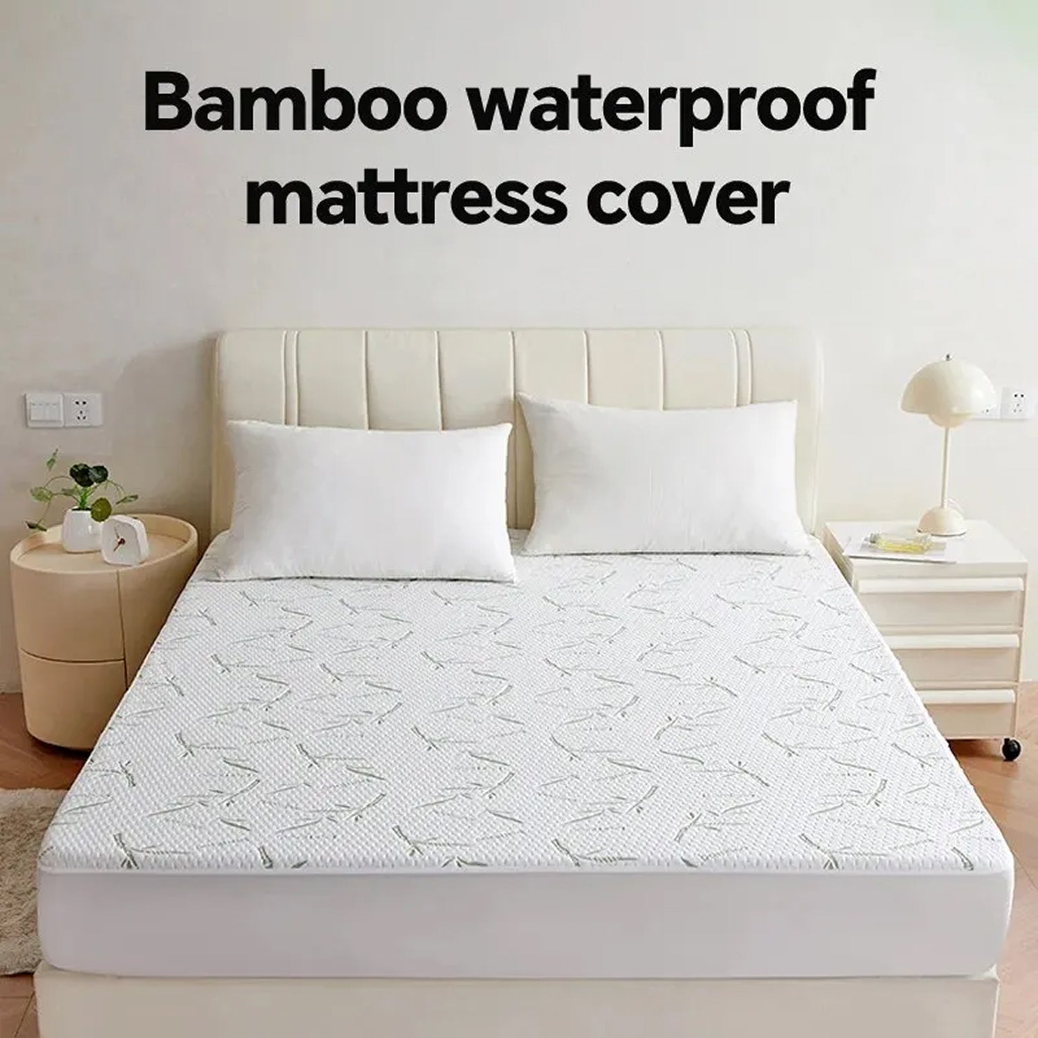 Chylozia Bamboo Cooling Sheets – 360° Deep Pocket Waterproof Mattress Protector & Breathable Comfort