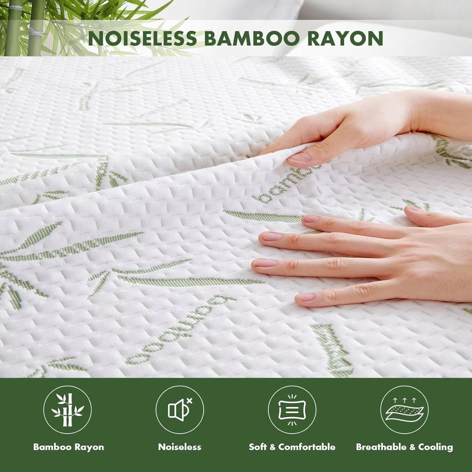 Chylozia Bamboo Cooling Sheets – 360° Deep Pocket Waterproof Mattress Protector & Breathable Comfort
