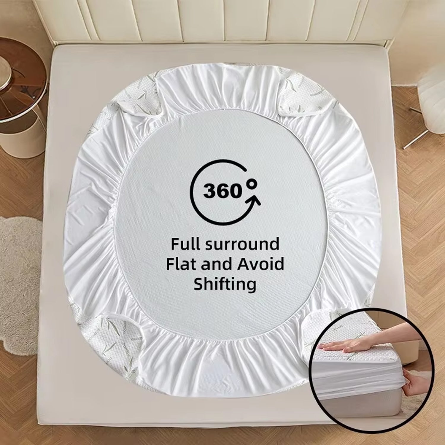 Chylozia Bamboo Cooling Sheets – 360° Deep Pocket Waterproof Mattress Protector & Breathable Comfort