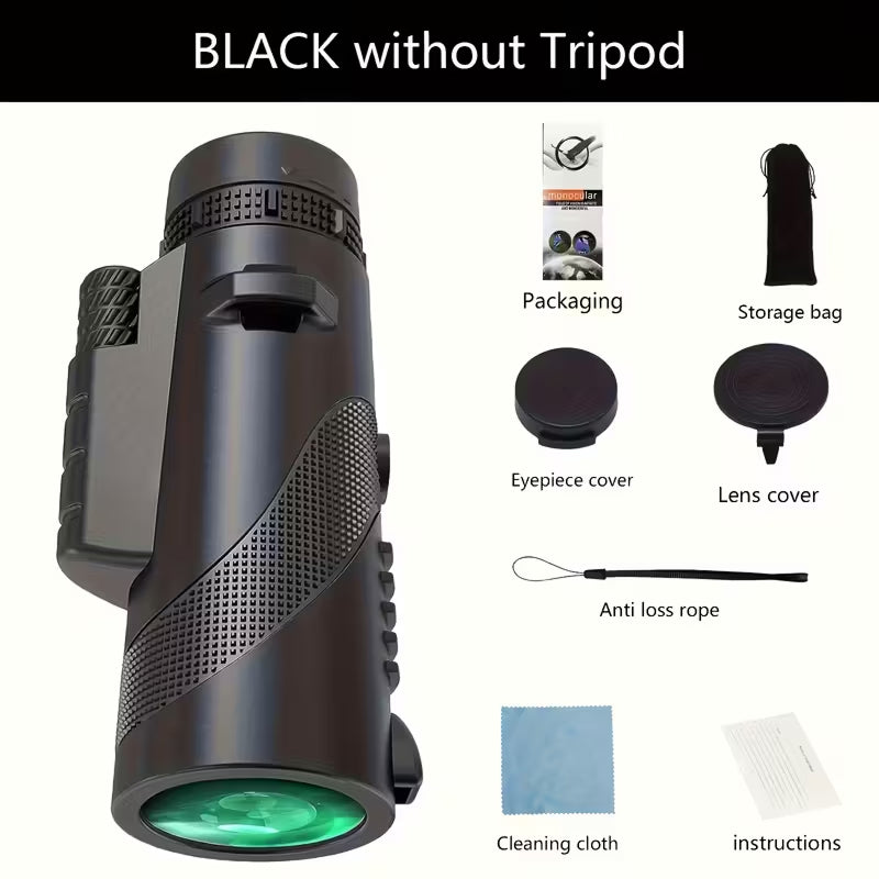 ClosiObi 80x100 High Power Monocular – BAK4 Prism, 5-Layer Broadband Coating & Smartphone Adapter