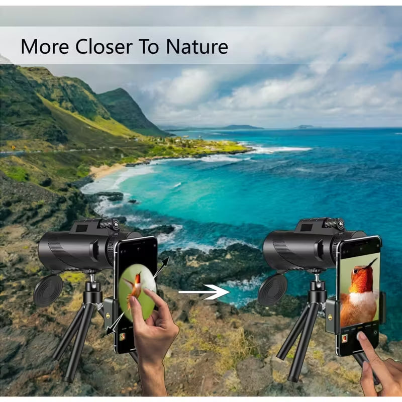 ClosiObi 80x100 High Power Monocular – BAK4 Prism, 5-Layer Broadband Coating & Smartphone Adapter