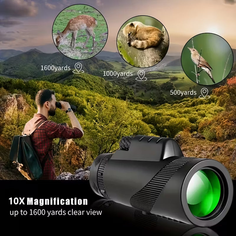 ClosiObi 80x100 High Power Monocular – BAK4 Prism, 5-Layer Broadband Coating & Smartphone Adapter