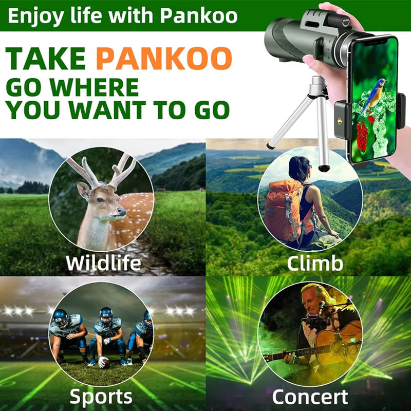 ClosiObi 80x100 High Power Monocular – BAK4 Prism, 5-Layer Broadband Coating & Smartphone Adapter