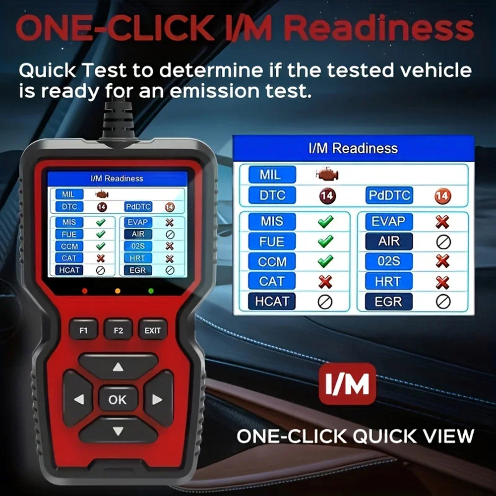 CodiRedix Car Code Reader OBD2 Scanner 35,000+ DTC Library Mode 6/8 Emissions Tool