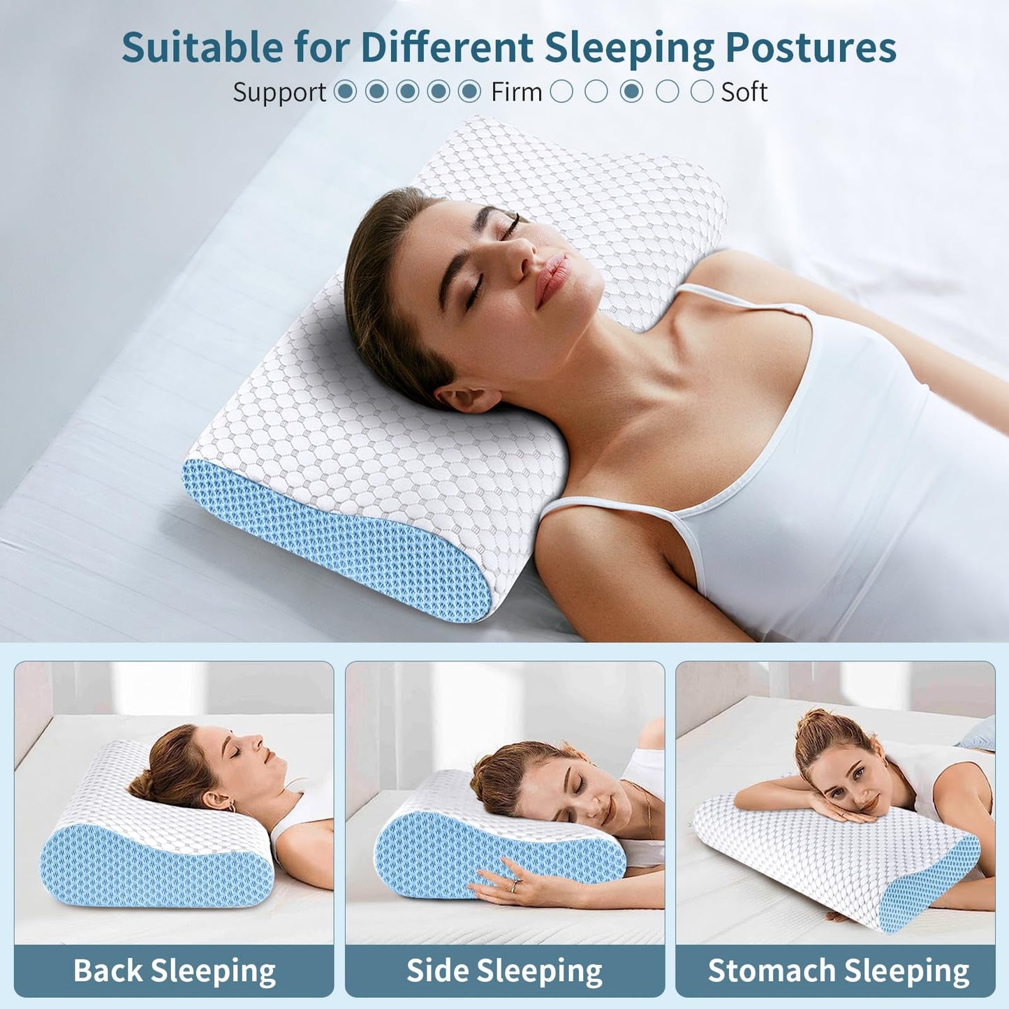 CoolaPill Cooling Memory Foam Pillow – Ergonomic Neck Support with Integrated Cold Silk Pillowcase