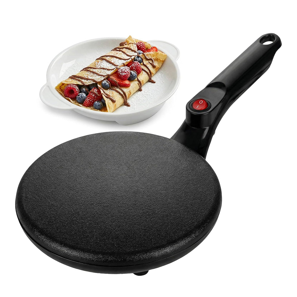 CrepiLik 8-Inch Electric Crepe Maker – 800W Rapid Heating, Non-Stick Dipping Plate & Auto Temp Control