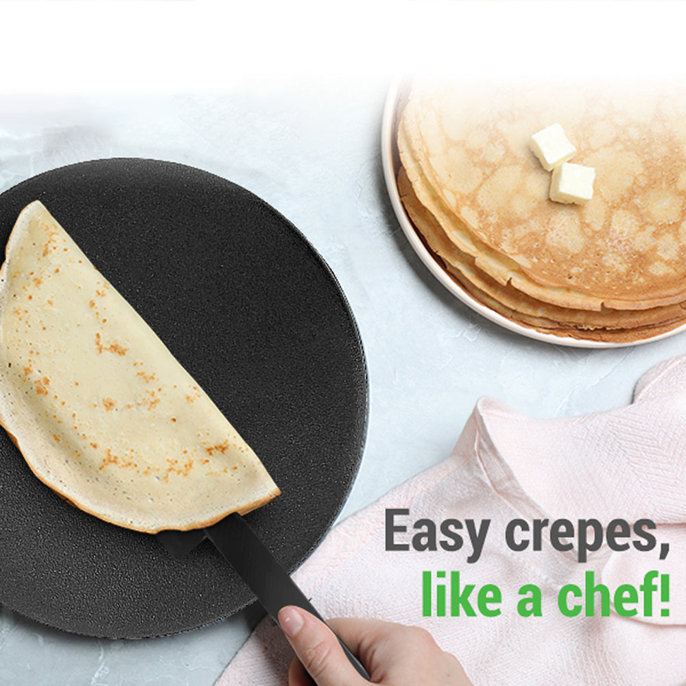 CrepiLik 8-Inch Electric Crepe Maker – 800W Rapid Heating, Non-Stick Dipping Plate & Auto Temp Control