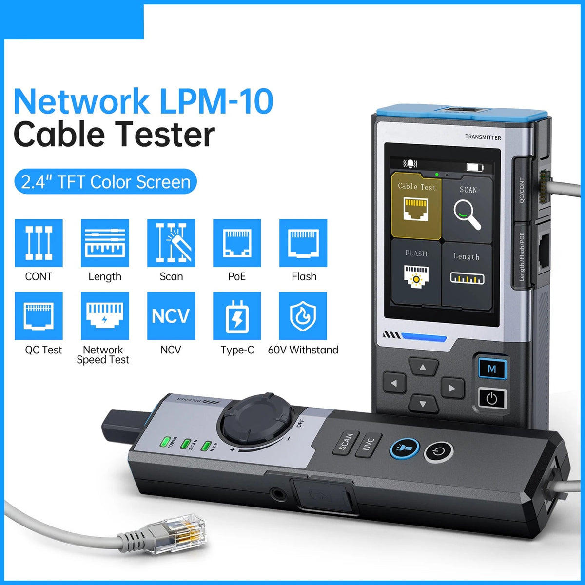 CronzTalin Speed Testing At 10/100/1000M, PoE Detection, Port Flash, And Anti-Interference Tracing