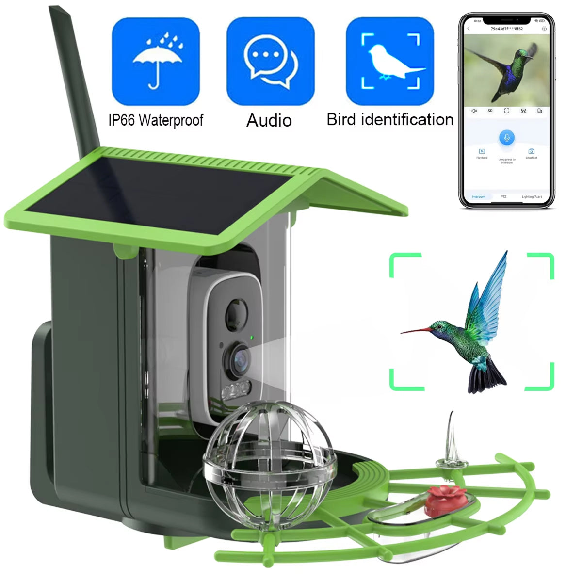 DasFonix Smart Bird Feeder Camera – 2K 4MP AI Species Identification, 5G WiFi & Solar Powered