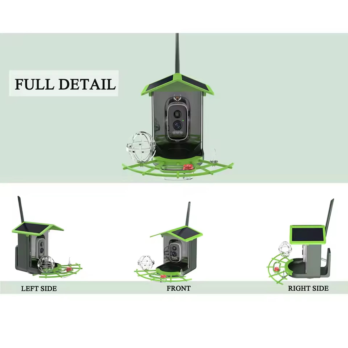DasFonix Smart Bird Feeder Camera – 2K 4MP AI Species Identification, 5G WiFi & Solar Powered