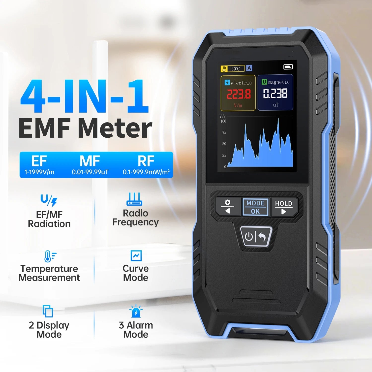 DetexMifi EMF Detector 3-in-1 0.01μT Precision 2.4