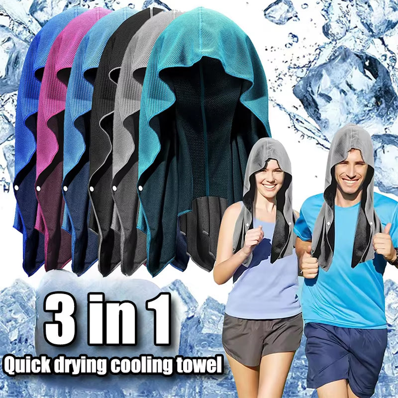 DryColix Instant Cooling Towel – High-Absorbent Chilly Tech Fabric, 16°C Relief & UV Protection for Sports