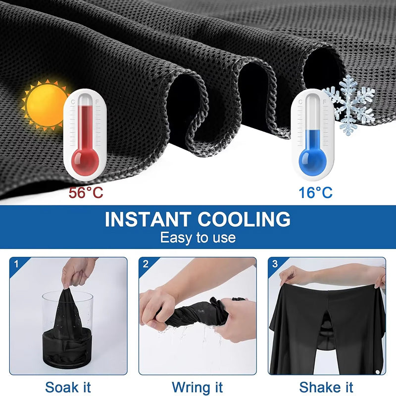 DryColix Instant Cooling Towel – High-Absorbent Chilly Tech Fabric, 16°C Relief & UV Protection for Sports