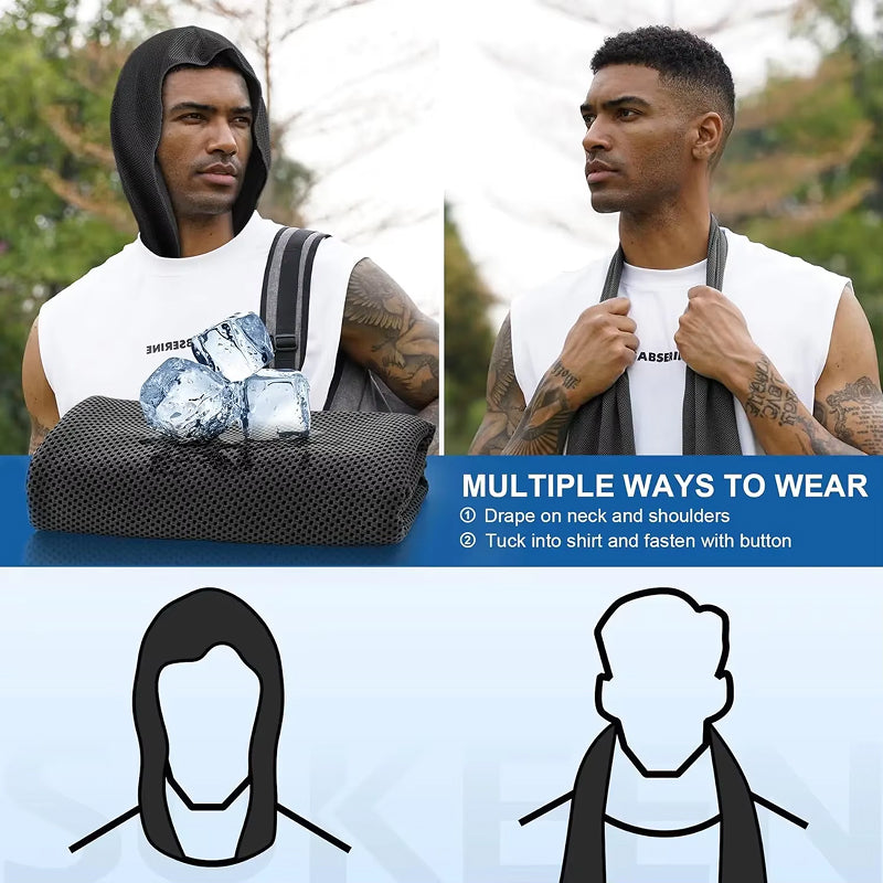 DryColix Instant Cooling Towel – High-Absorbent Chilly Tech Fabric, 16°C Relief & UV Protection for Sports