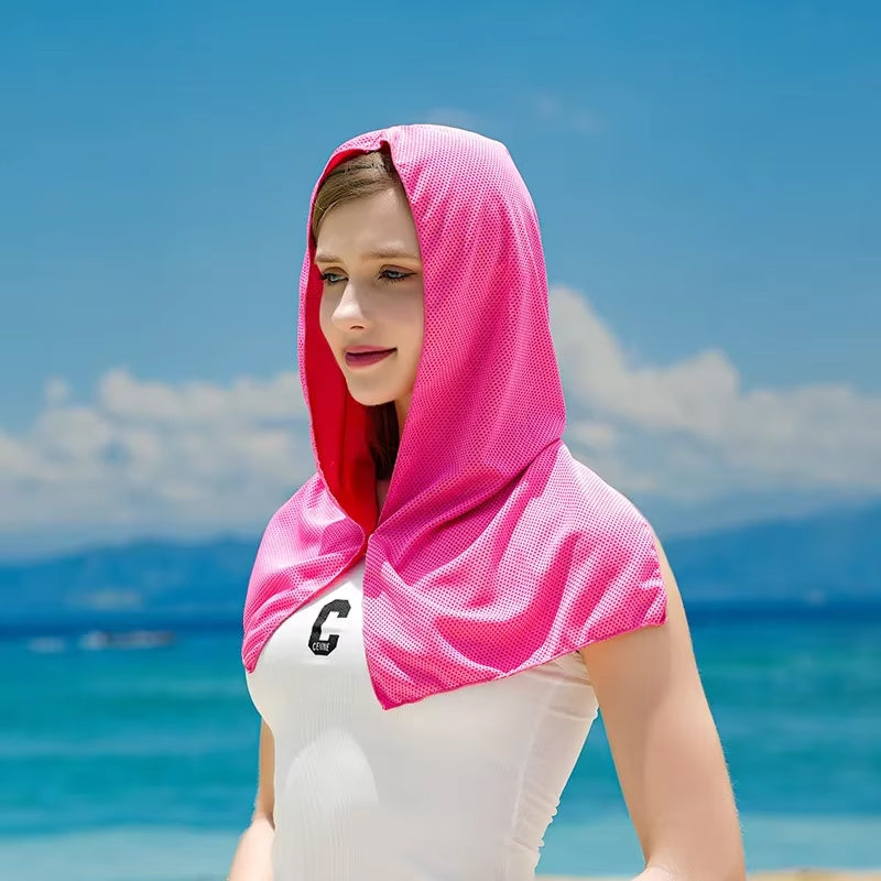DryColix Instant Cooling Towel – High-Absorbent Chilly Tech Fabric, 16°C Relief & UV Protection for Sports