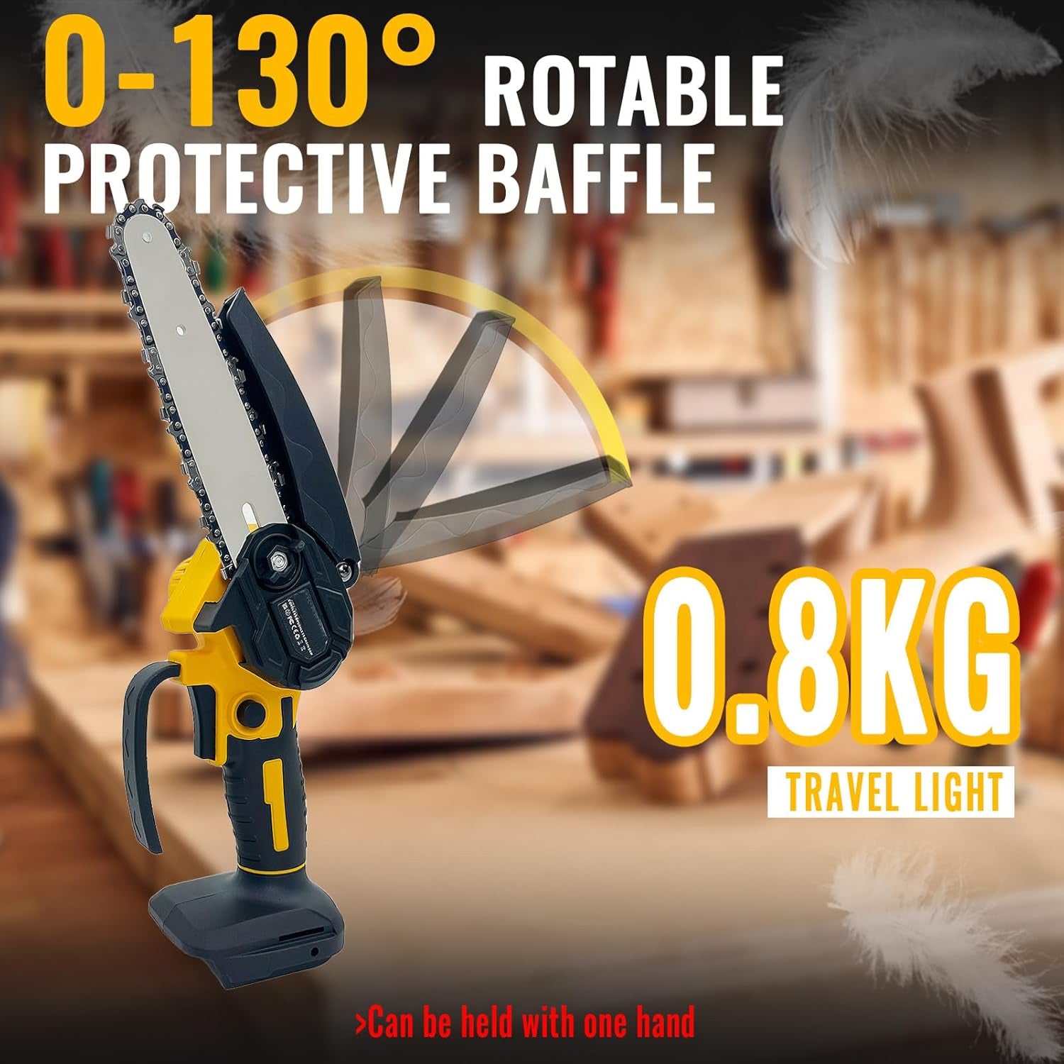 DuciSaw 6-Inch Cordless Mini Chainsaw – Compatible with 18V Batteries, Handheld Brushless Power
