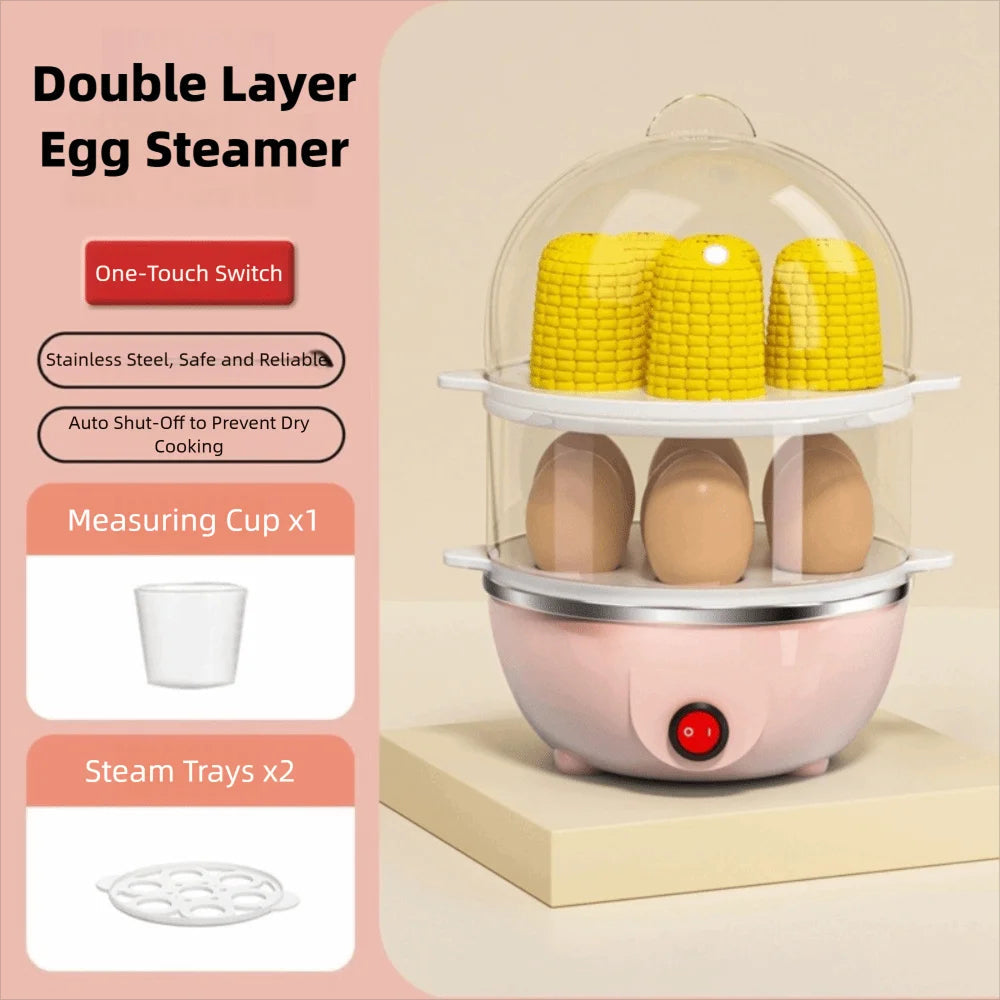 EgiMikix Rapid Electric Egg Cooker – Automatic Shut-Off, Stainless Steel Tray & Multi-Style Egg Capacity