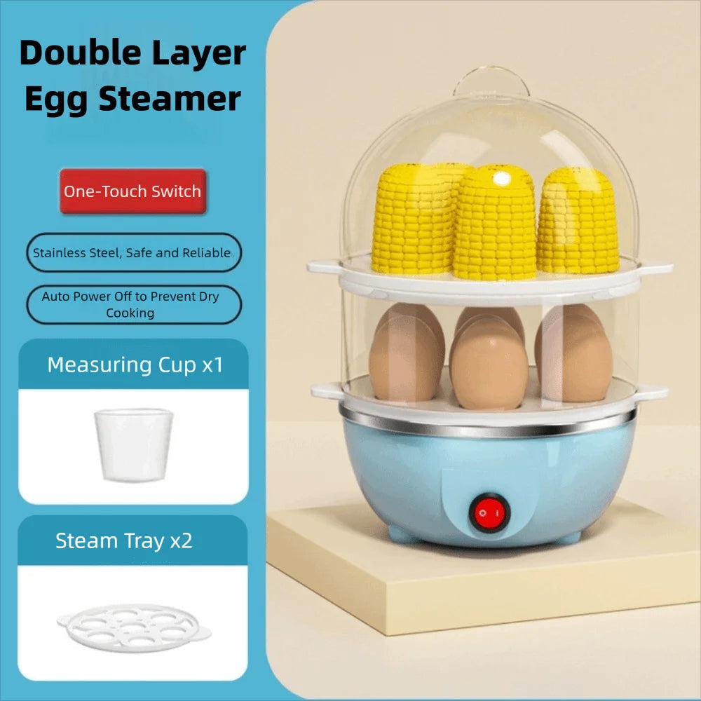 EgiMikix Rapid Electric Egg Cooker – Automatic Shut-Off, Stainless Steel Tray & Multi-Style Egg Capacity