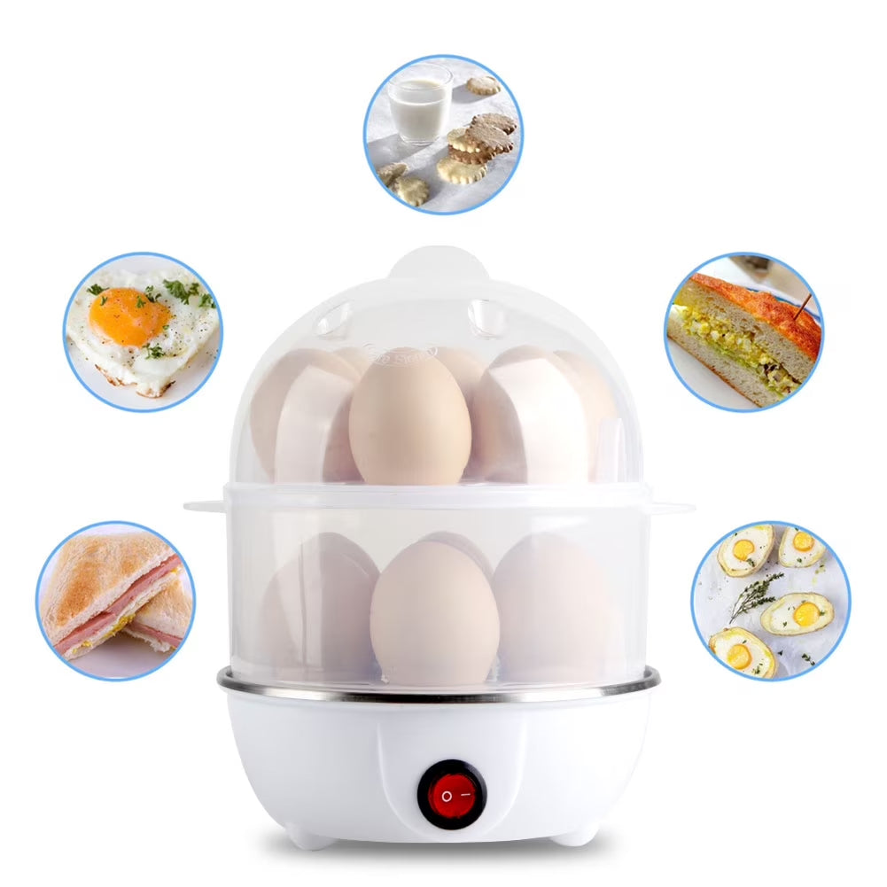 EgiMikix Rapid Electric Egg Cooker – Automatic Shut-Off, Stainless Steel Tray & Multi-Style Egg Capacity