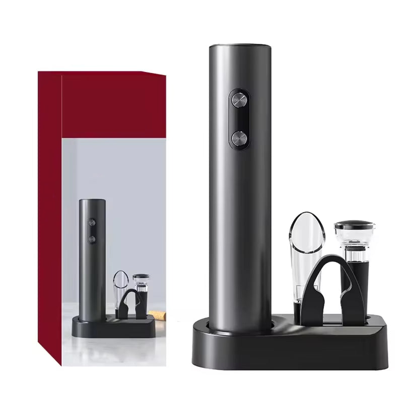 EnziVine Electric Wine Bottle Opener – Automatic Corkscrew, Foil Cutter & One-Touch Operation
