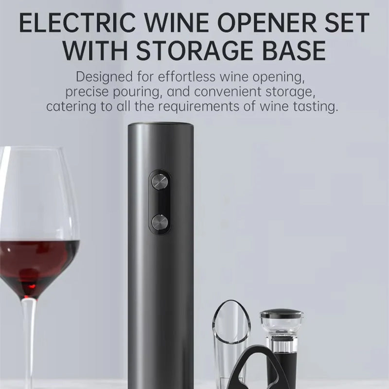 EnziVine Electric Wine Bottle Opener – Automatic Corkscrew, Foil Cutter & One-Touch Operation