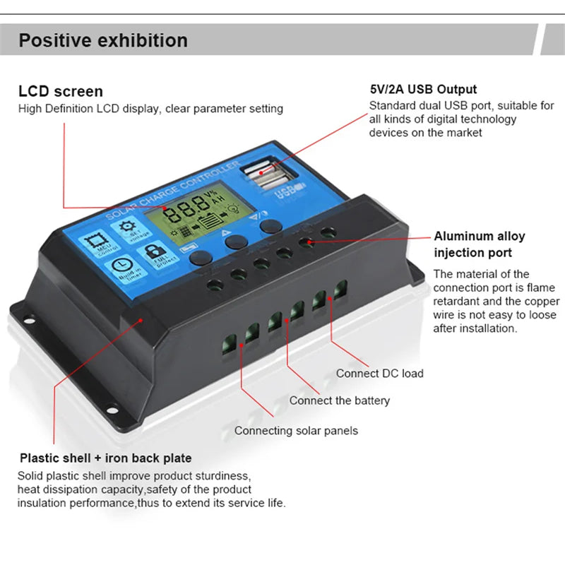 EsrixSun Portable Solar Panel – High-Efficiency Monocrystalline Cells, Foldable Design & Dual USB Charging Ports