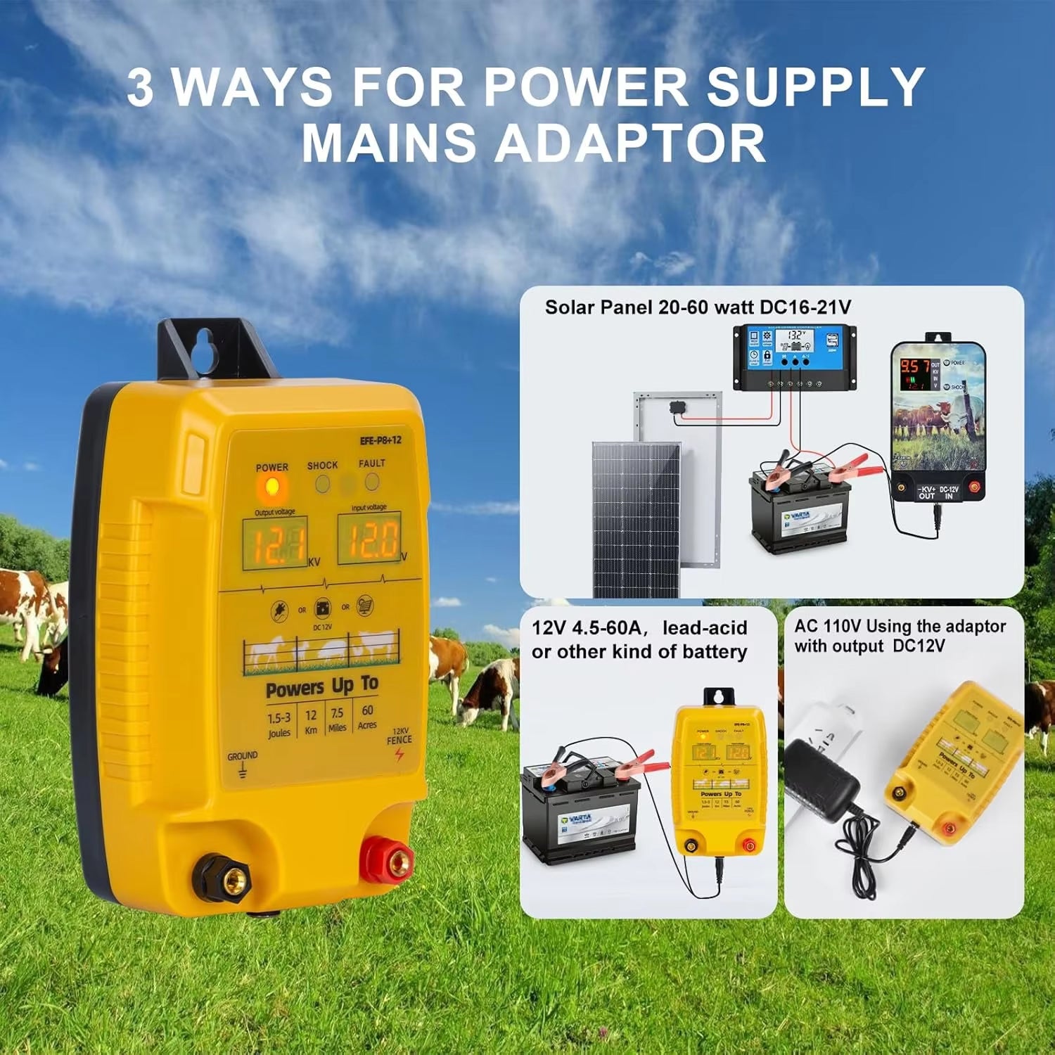 FeciLaxi 12km High-Voltage Electric Fence Energiser