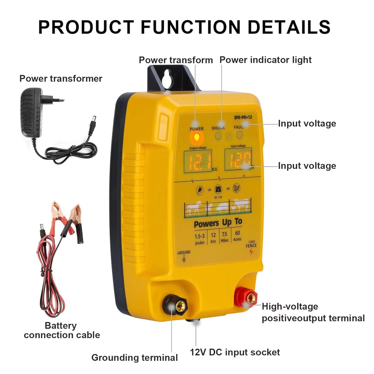 FeciLaxi 12km High-Voltage Electric Fence Energiser
